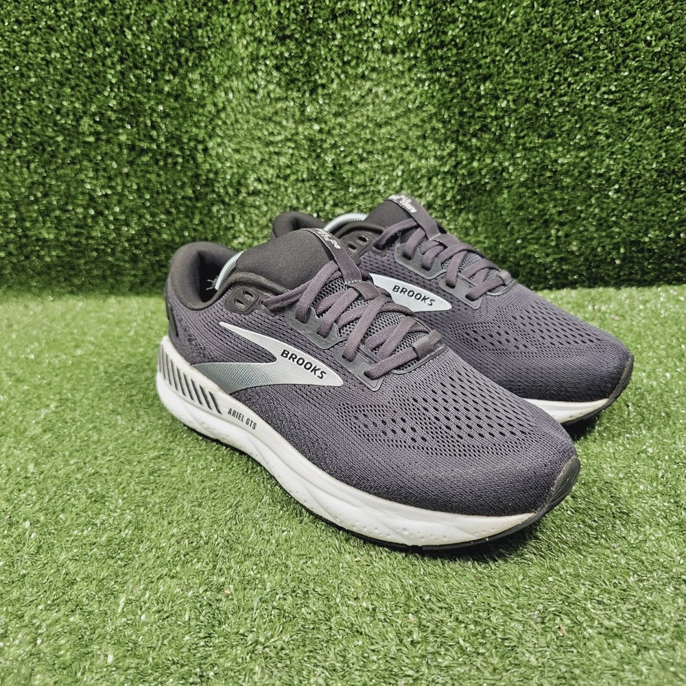 Brooks Ariel GTS 24 Ebony Black White Athletic Running Sneakers Womens 7.5 Wide